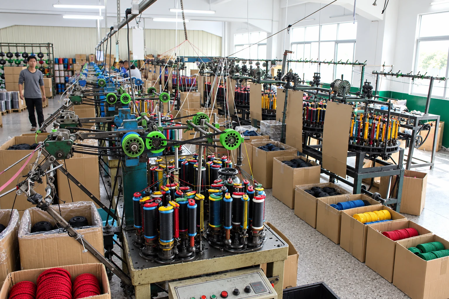 AI-assisted visual: Braiding machines on the workshop floor