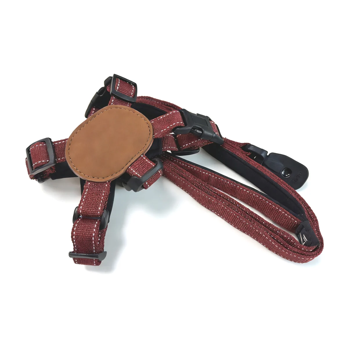 Burgundy Harness & Leash Set — view 2
