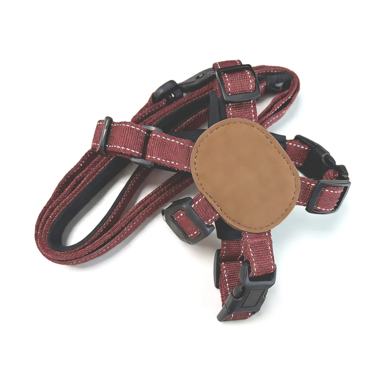 Burgundy Harness & Leash Set