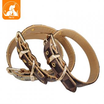 Medium and large dog pet leather collars