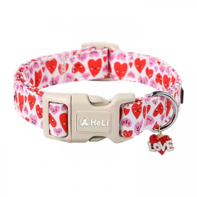 Adjustable Dog Collar, Floral Nylon Collar, Pet Collar, Outdoor Dog Collar, Small Large Dogs, Printed Dog Collar