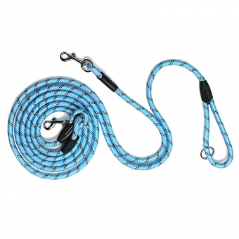 dog leash, custom dog lead, polyester dog leash, durable dog leash, dog leash with leather decoration