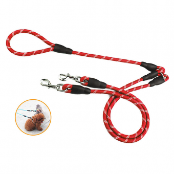 dog leash, custom dog lead, polyester dog leash, durable dog leash, dog leash with leather decoration