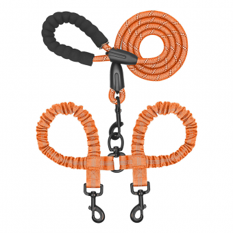 dog leash, custom dog lead, polyester dog leash, durable dog leash, dog leash with leather decoration