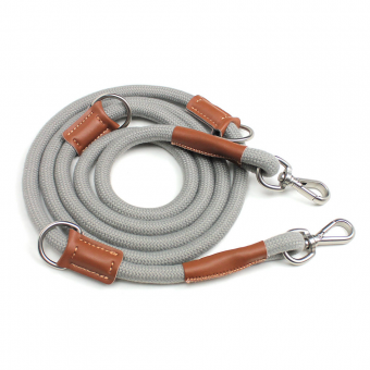 Custom Premium Quality Leather Dog Lead, Luxury Leather Dog Leash for Outdoor, Strong Polyester Double Dog Leash, Two Headed Dog Leash for Walking Running, Durable Dual Dog Lead for Pets