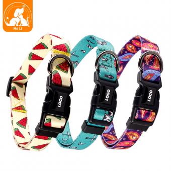 quick release buckle pet collar with colorful patterns