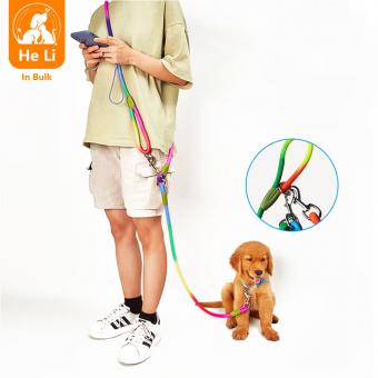 hands free crossbody dog leash rainbow gradient