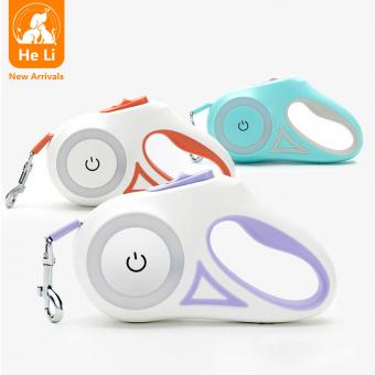 automatic retractable dog leash with flashlight for small medium dogs