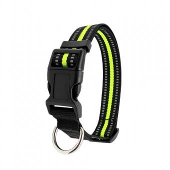 adjustable nylon pet collar for night walking safety
