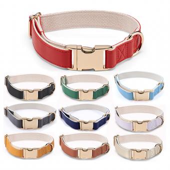 adjustable padded dog collar with metal quick release buckle