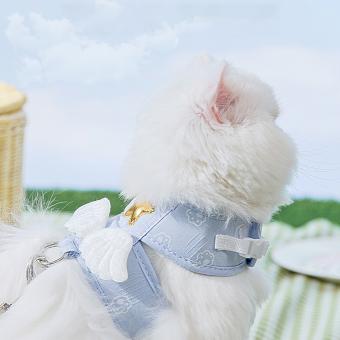 fashion dog harness with wing decoration