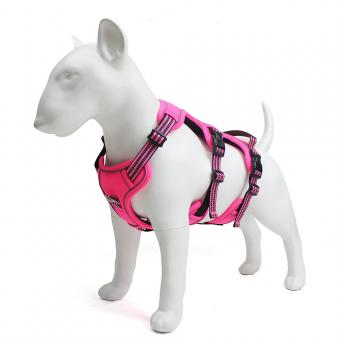 pink plaid dog harness