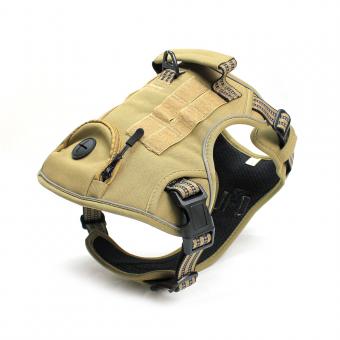 khaki tactical dog harness