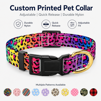 multi pattern printed dog collar