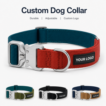 heavy duty metal buckle dog neck strap