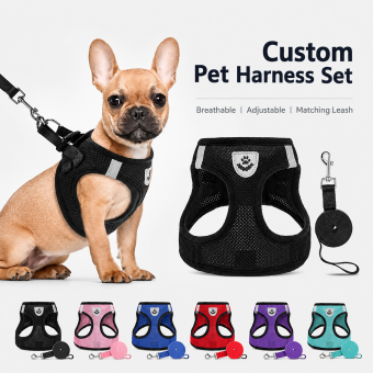 adjustable breathable mesh pet harness