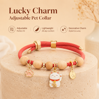 wooden beads cat collar