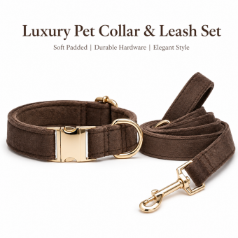 luxury dog collar leash set