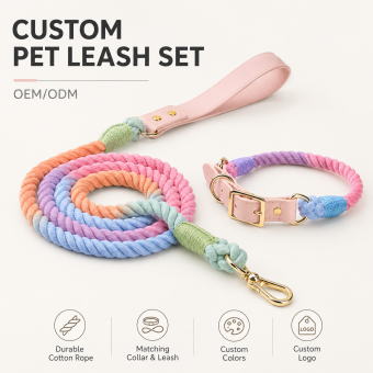 hand braided cotton rope dog collar
