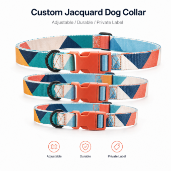 jacquard color block dog collar
